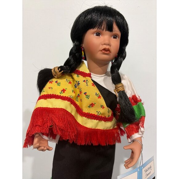 Ashton-Drake Native American Indian Princess Doll "Butterfly Dancer" Porcelain - Picture 12 of 14